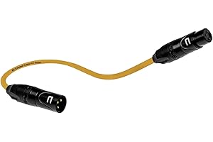 COLUBER CABLE Balanced XLR Cable Male to Female - 1 Feet Yellow - Pro 3-Pin Microphone Connector for Powered Speakers, Audio Interface or Mixer for Live Performance & Recording