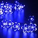 Qedertek Cherry Blossom Solar String Lights, 22ft 50 LED Waterproof Christmas Decorative Lighting for Indoor/Outdoor,Patio,Lawn,Garden,Christmas, and Holiday Festivals Decorations (Blue)
