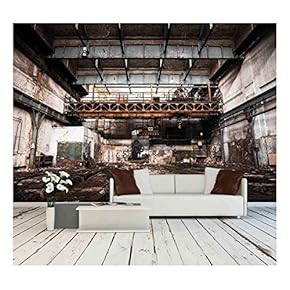 Abandoned Industrial Interior with Bright Light - Removable Wall Mural | Self-Adhesive Large Wallpaper - 66x96 inches
