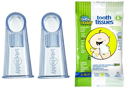 image for Baby Buddy Wipe-N-Brush & 30 Wipes-Innovative 6-Stage Oral Care System