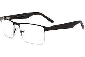 Men Fashion Rectangle lens Metal Brand Quality Frame Non-prescription Wide Vision Eyewear