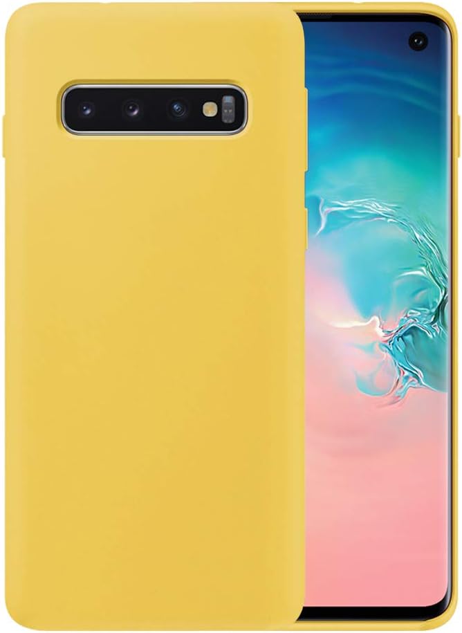 Liquid Silicone Phone Case for Samsung Galaxy S10 Plus S10+ G975 G975U 6.4"/Full Body Protection/Shockproof/Gel Rubber/Cover Case Drop Protection Yellow