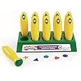 Colorations Shapes Easy to Hold Good Grasp Kids Stamping Sticks Set of 10, 1-1/2"W x 5-1/8"H each, 3/4"H for Card Making and Learning