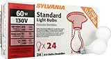 SYLVANIA 10489 60-Watt 130-Volt A19 Household Bulb, 24 Pack 60A CVP, 24PK