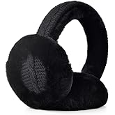 Harssidanzar Women's Winter Sheepskin Earmuffs - Foldable Outdoor Earwarmer HL303US