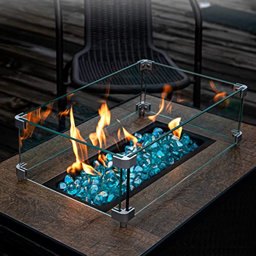 GASPRO 20 Pound Fire Glass Diamonds 1 Inch, Fire Pit Glass Rocks for