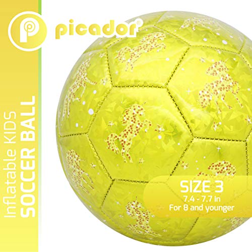 PP PICADOR Kids Soccer Ball, Sparkling Soccer Ball Cartoon Ball Toy Gift with Pump (Gold) - Thumbnail 3