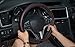 Rueesh Leather Car Steering Wheel Cover - Heavy Duty, Thick, Durable, Elegant, No Smell, Universal 15 Inch Steering Cover, Anti-slip Embossing Pattern A, Black with Red Line