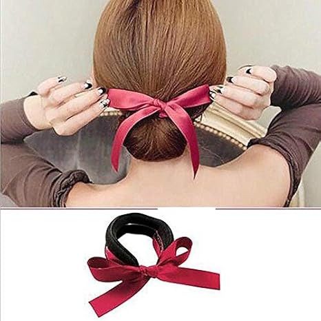 Buy Age Care New Silky Ribbon Bow Beauty Elegant Black Ribbon Hair