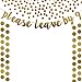 Gold Glittery Please Leave by 9 Banner,Gold Glittery Circle Dots Garland (25Pcs Circle Dots) and Gold Glittery Circle Dots Confetti,Bachelorette Wedding Party Decoration Supplies
