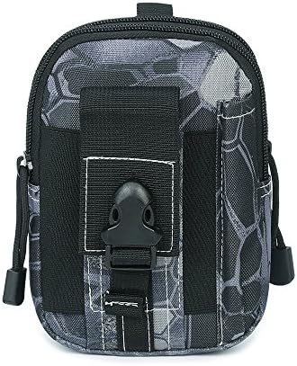 Outdoor multifunctional Tactical Holster Military Molle Hip Waist Belt Bag Wallet Pouch Purse Phone Case with Zipper for iPhone 7 6s Plus 5S Samsung Galaxy S7 S6 LG HTC and more (black python pattern)