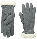 Isotoner Women’s Stretch Fleece SherpaSoft Gloves,  Oxford Heather,  One Size