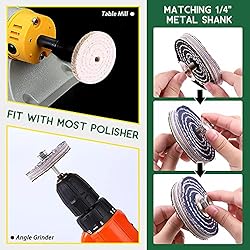 Keadic 8 Pcs 3 Inches Buffing Polishing Wheel Kit 3