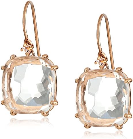 Kalan by Suzanne Kalan White Quartz Cushion-Cut Wire Drop Earrings