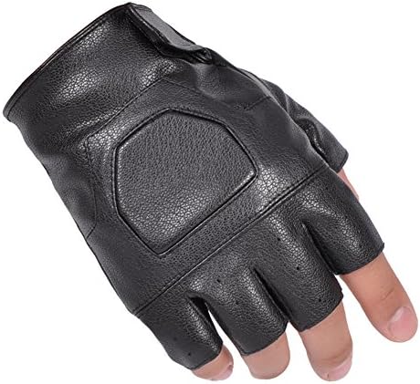 Modishou Men's Fingerless Rivet Metal Skull Chain Punk Mittens Gloves Style3 Men
