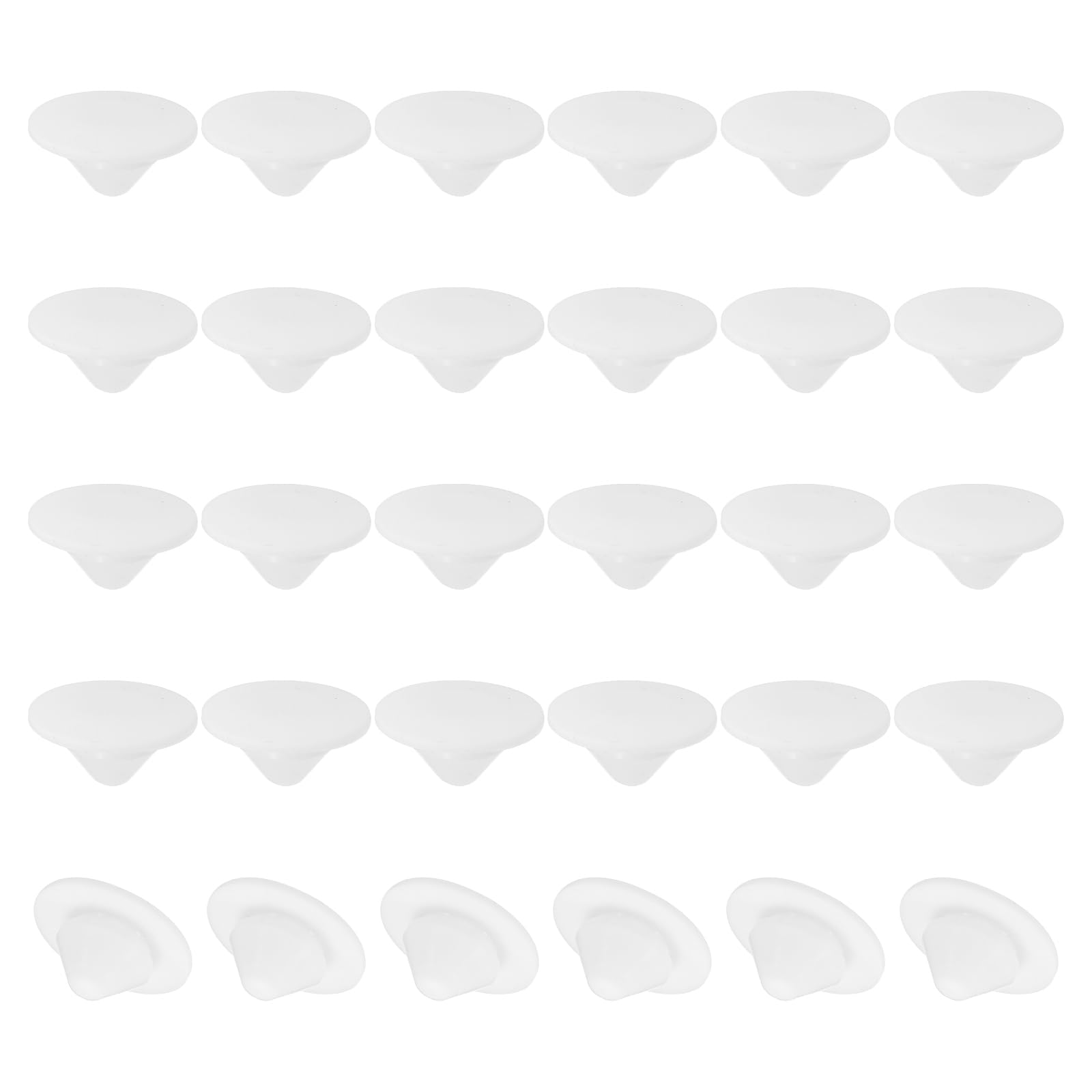 PATIKIL 10mm Diameter Silicone Round Snap, 40 Pcs in Type Locking Furniture Hole Plug Button Wide Edge Protective Cover Fit for 10-11mm Hole for Seal Bulkhead Cylinder, White