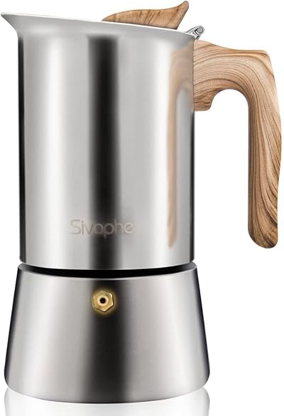 Sivaphe Stovetop Espresso Maker 450ml Moka Pot Induction Stainless Steel