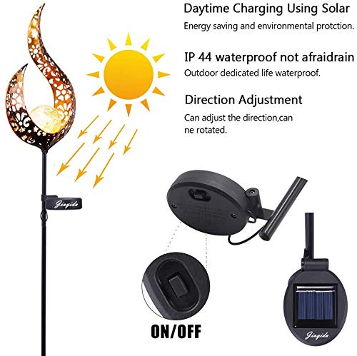 Gartenleuchte Solar Jiayida Metall Mond Gartenbeleuchtung LED Stake Lichter Solarleuchte Deko Garten Gartenlampe IP65… – Bild 2