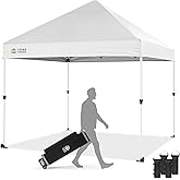 CROWN SHADES 10x10 Heavy Duty Canopy - Premium Pop Up Canopy Tent - Extra Sun Shade Protection with 400D Strength Oxford Fabric - Great for Trade Shows, Events, Tailgates & Commercial Use, White