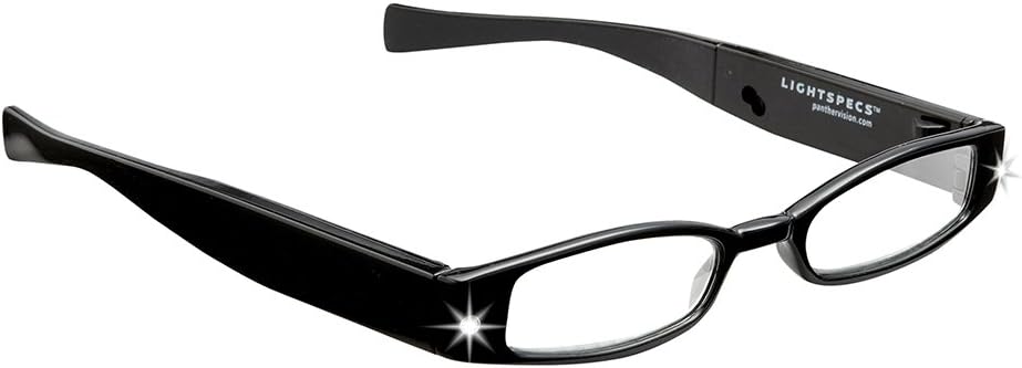 LIGHTSPECS Women’s Rechargeable Ultra Bright LED Lighted Lightweight Rectangular Reading Glasses
