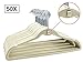 ESYLIFE 50 Pack Cascading Velvet Hangers with Chrome Swivel Hooks Ultra Thin No Slip Clothes Hangers, Beige
