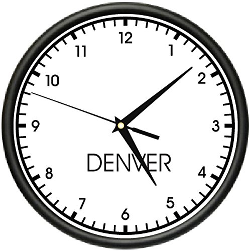 DENVER TIME Wall Clock world time zone clock office business