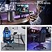 GTRACING Gaming Chair Fabric Racing Office Computer Game Chair Ergonomic Backrest and Seat Height Adjustment Recliner Swivel Rocker with Headrest and Lumbar Pillow E-Sports Chair Blue