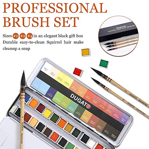 Professional Watercolor Squirrel Hair Paint Brushes by DUGATO, Mop