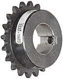 Tsubaki 35B20F-1 Finished Bore Sprocket, Single Strand, Inch, #35 ANSI No., 3/8