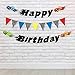 BeYumi Race Cars Birthday Banner for Boys, Colorful Pennants and Checked Flags for Party Decoration, Let’s Go Racing Birthday Backdrop for Kids Birthday