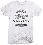Superluxe Clothing Mens The Mountains are Calling and I Must Go John Muir T-Shirt, X-Large
