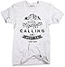 Superluxe Clothing Mountains are Calling and I Must Go Mens Womens Unisex John Muir Quote Hiking Camping T-Shirt, Athletic Heather, X-Large