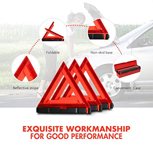 MYSBIKER Dot Warning Triangle, Emergency Safety Warning Triangles Reflective Sign Roadside with Individual Case Dot Approved - Thumbnail 5
