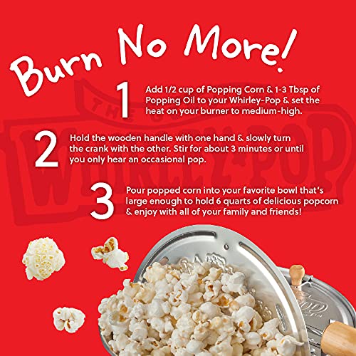 Original WhirleyPop Popcorn Popper Kit Nylon Gear Red 1 Real