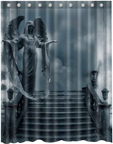 Woman With Wings Statue Shower Curtain,water and dirtyproof-66"x 72"