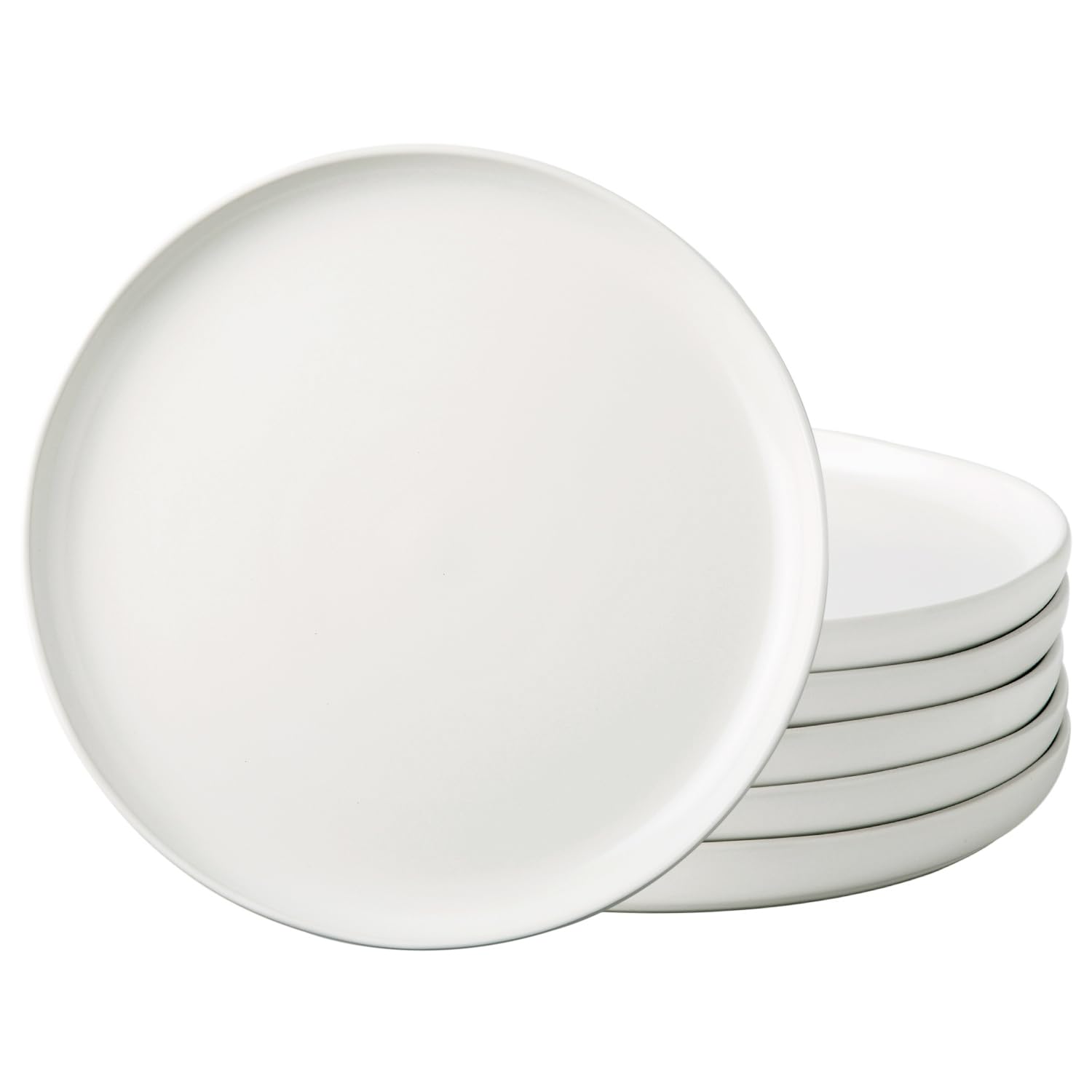 Photo 1 of AmorArc Dinner Plates Set of 4, Handcrafted Porcelain Wavy Rim 10.5 Inch Modern Ceramic Plates Set, Dinnerware Dishes for Kitchen-Microwave&Dishwasher&Oven Safe, Chip resistant-Matte White