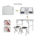 REDCAMP Folding Camping Table Adjustable, Portable Picnic Table with 2 Chairs, Aluminum White 35.4