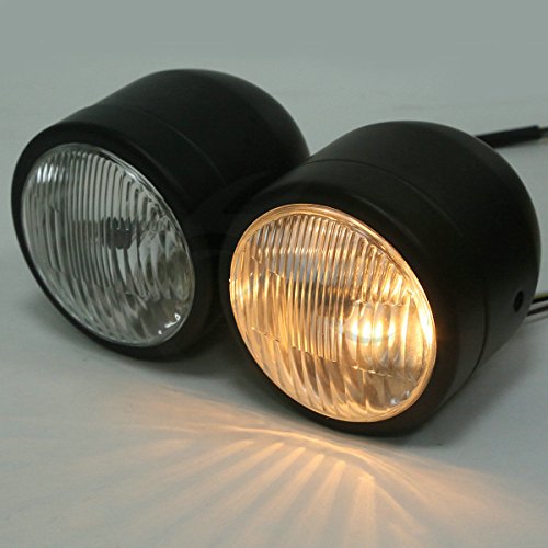 Matte Black Dual 4" Headlight For Streetfighter Cafe Racer Dual Sport Motorcycle
