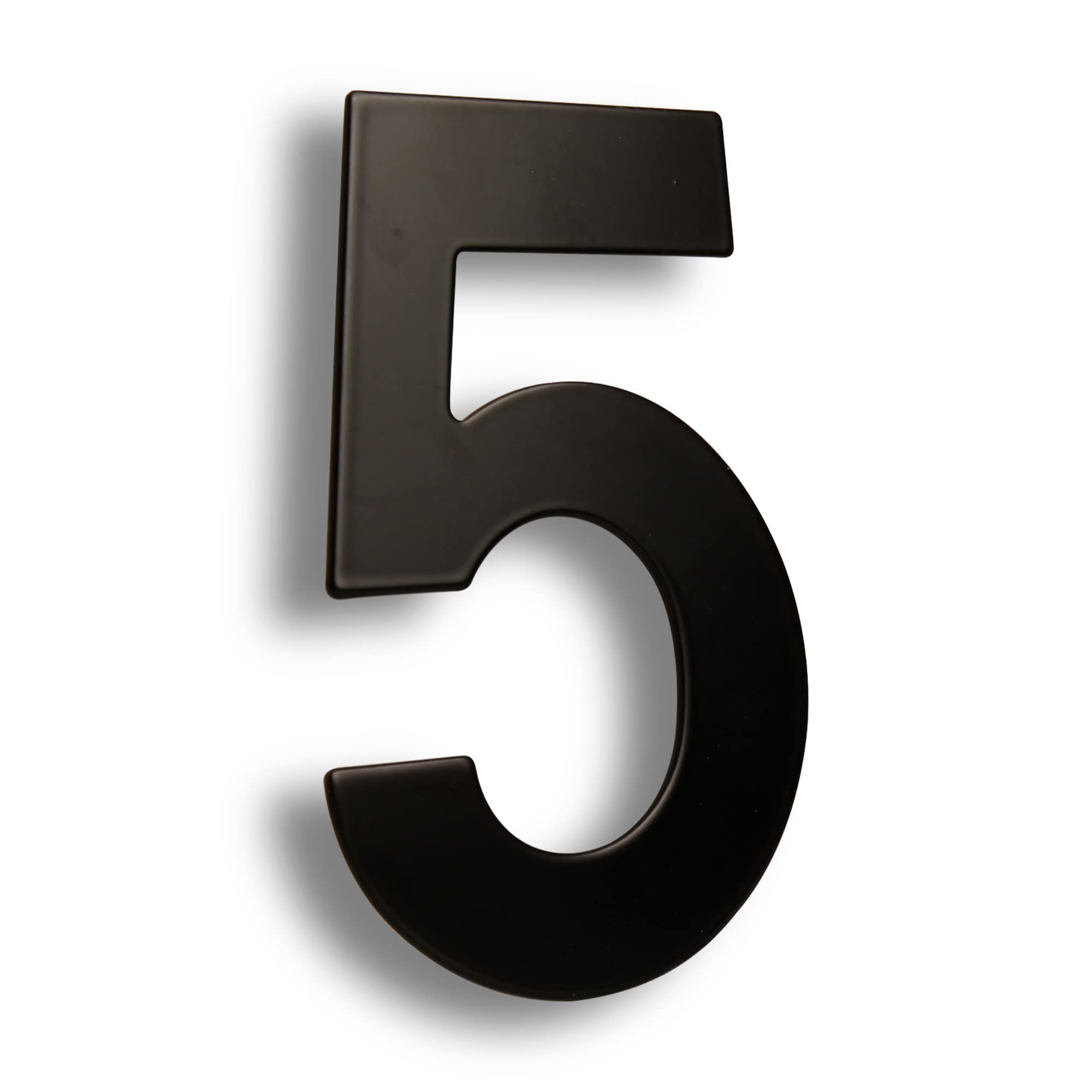 HASWARE 304 Stainless Steel Modern House Number 6 Inch/15cm Stylish Door Alphabet Plaque for Street Home Decor (5, 6 Inch Black)