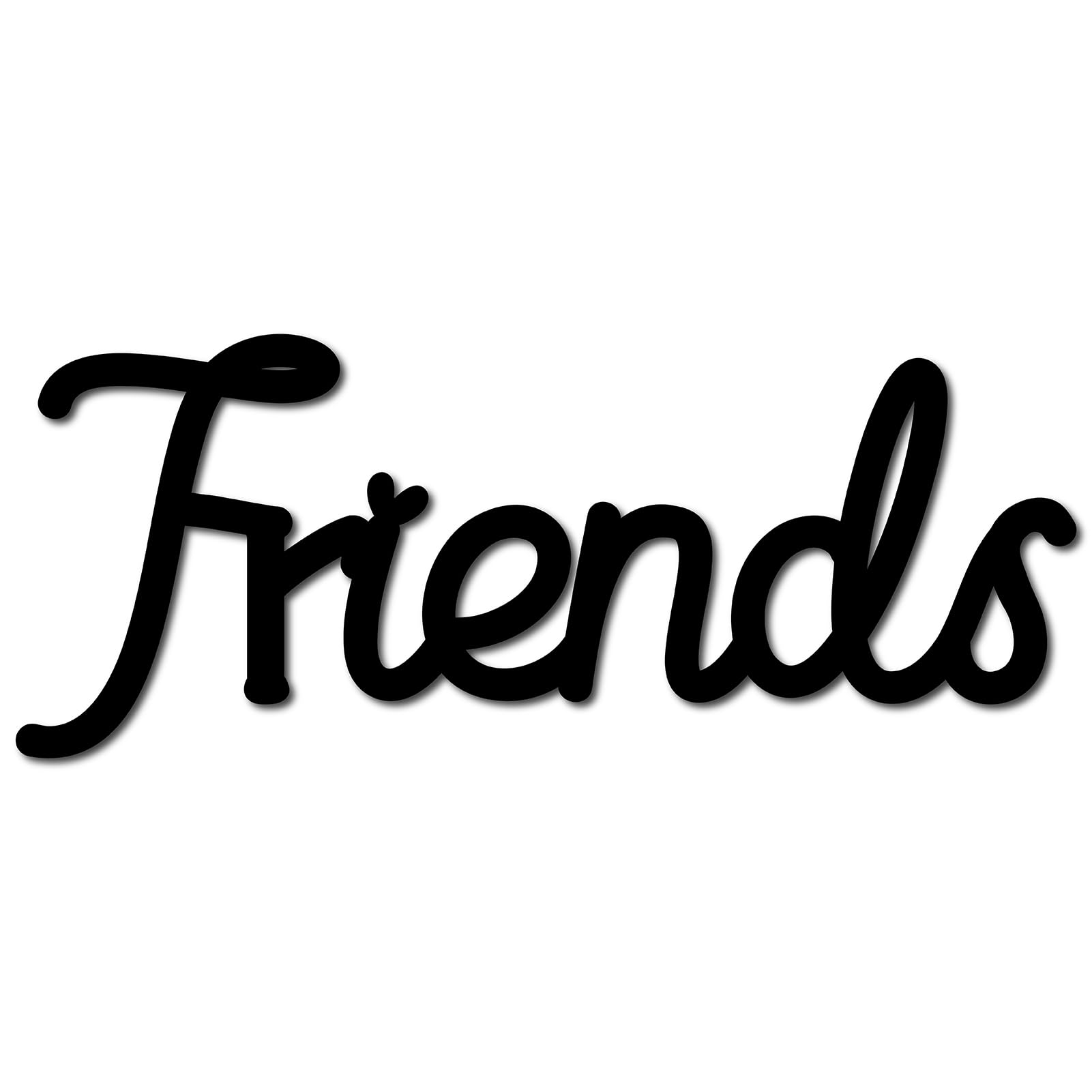 CREATCABIN Friends Wooden Wall Art Decor Wood Sign Laser Cut Basswood Silhouette Decorative Hanging Sculpture for Yoga Studio Living Room Bedroom Shop Coffee Home Wall Door Gift Black 11.81x4.72Inch