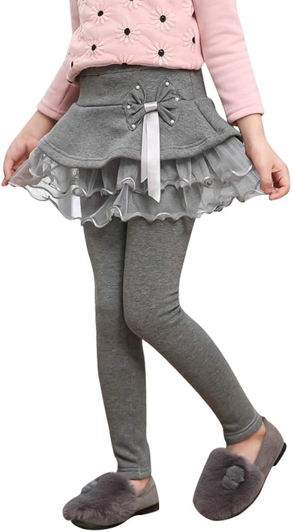 Amazon ビメイゴー Bmeigo 女の子 裏起毛 スパッツ 春秋冬 レギンス付きスカート フレアースカート チュールスカッツ リボン フリル チュールスカート 裏毛 伸縮性 保暖 パンツ スカート レギンス ミニスカート 子供服 可愛い スカート 通販
