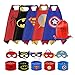 Dress Up Costumes 5-Pack Cartoon Satin Capes Set With Felt Mask,slap bracelets and Exclusive Bag For Kids