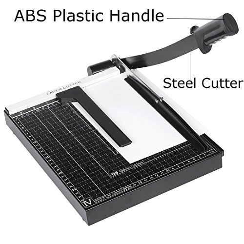 Jaketen A4 12" 12 Sheet Capacity Professional Paper Cutter Guillotine, Paper Trimmer Machine Office Home Paper Desk Tops Paper Cutter (A4 / 12", Black)