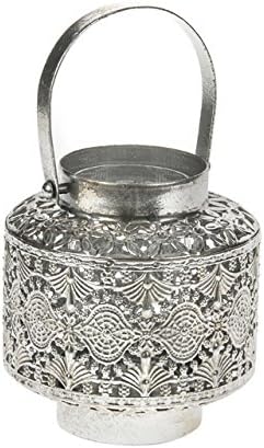 Marrakech Lantern Silver Size 12 x 12 x 13 cm great for indoors or out