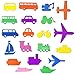3 Bees & Me 20 Fun Foam Bath Toys for Boys & Girls - Bath Toy Foam Shapes and Storage Net Set