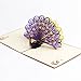 Paper Spiritz Pop up Thanksgiving Card and Envelopes 3D Peacock Wedding Invitations Card Personalised Halloween Birthday Gift Card for All Occasion ( Retro Purple, Showing Its Tail )