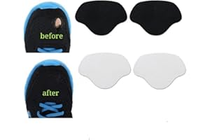 Sneaker Toe/Heel Prevention Repair, Shoe Hole Toeburst Patch/Insert, Wear Self-Adhesive, 1pairs of Black and 1 Pair of White,