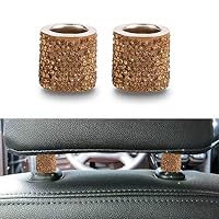 Unpara 2Pcs Women Car Headrest Collars Charm Car Interior Accessories Glitter Jewelry (Gold)