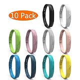 KingAcc Compatible Fitbit Flex 2 Bands, Soft Silicone Replacement Band for Fitbit Flex 2, with Metal Buckle Fitness Wristband Sport Strap Women Men (10-Pack, 10 Colors, Small)