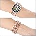 Tomazon Compatible Apple Watch Band 38mm, Fashion Handmade Elastic Stretch Crystal Beaded Metal Bracelet Link Women Girls iWatch Strap Compatible Apple Watch Series 3/2 / 1 - Pink